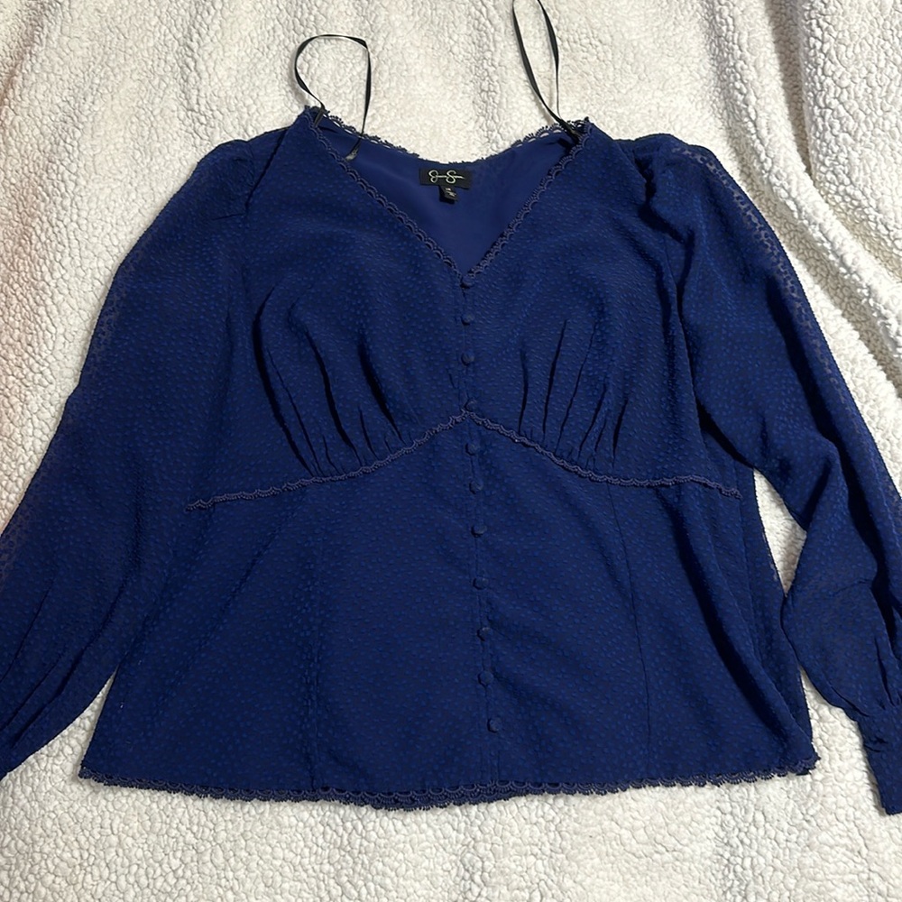 Jessica Simpson navy blue blouse